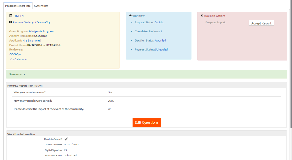 screenshot of {g}grants